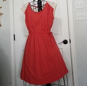 Prana orange dress lace back